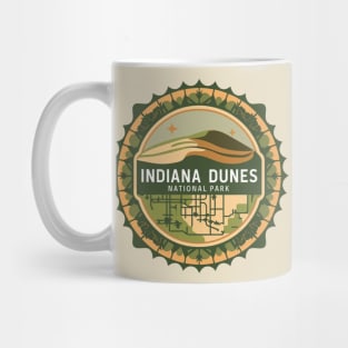 Indiana Dunes National Park Abstract Round Emblem Mug